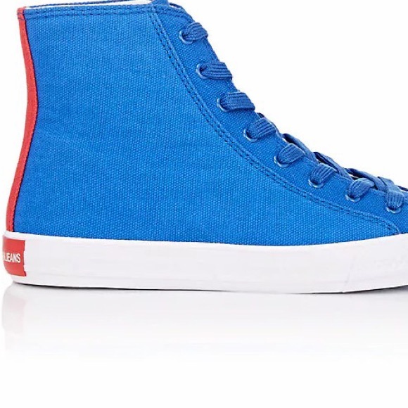 NIB Calvin Klein 205W39NYC blue canvas sneakers - Picture 2 of 8